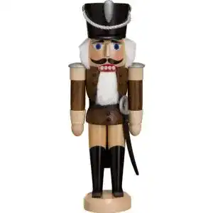 Nussknacker Erzgebirge Seiffener Volkskunst Husar aus Esche, 28 cm