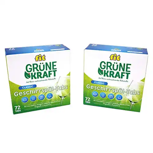 Spülmaschinentabs ohne Plastik FIT Grüne Kraft Classic 144 Stück