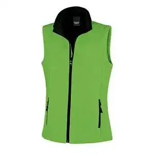 Result Core Damen Softshell-Weste bedruckbar in Grasgrün/Schwarz