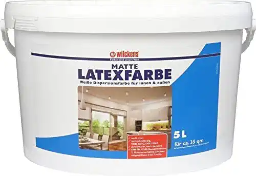 Latexfarbe matt Wilckens 5 l in Weiß für Innen- und Außenbereich