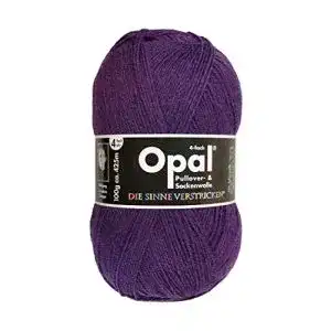 Opal Wolle Uni 4-Fach 3072 Violett 100g Sockenwolle