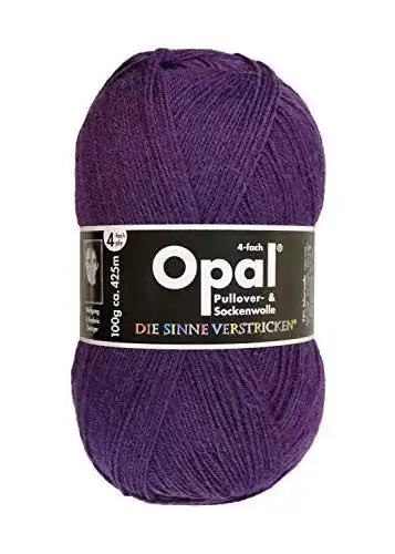 Opal Wolle Uni 4-Fach 3072 Violett 100g Sockenwolle