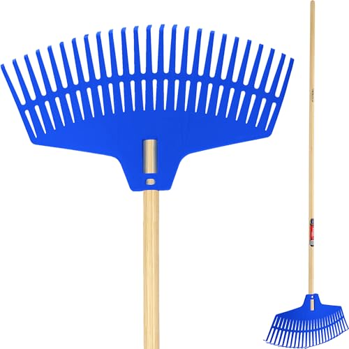 Laubbesen von KADAX für die Gartenpflege, breite Harke