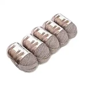 Alpakawolle 5-Pack Alpaka Wolle Sand 100% Baby Alpaka 5x50g