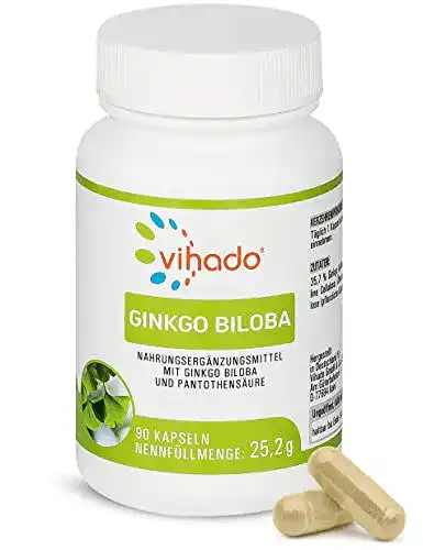 Ginkgo Vihado Ginkgo Biloba Kapseln, hochdosiert für mentale Unterstützung
