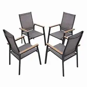 Stapelstühle Garten MFSTUDIO 4er Set Aluminium