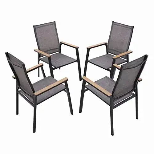 Stapelstühle Garten MFSTUDIO 4er Set Aluminium