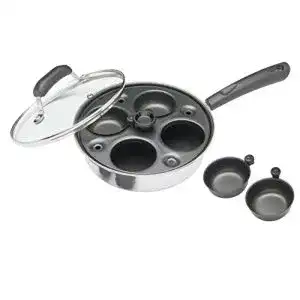 Eier-Pochierer Kitchencraft aus Karbonstahl für 4 Eier