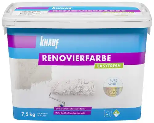 Wandfarbe Knauf EASYFRESH Renovierfarbe mit hoher Deckkraft