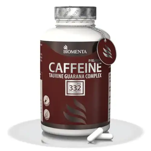 Koffeintabletten von BIOMENTA – 180 Kapseln mit Koffein