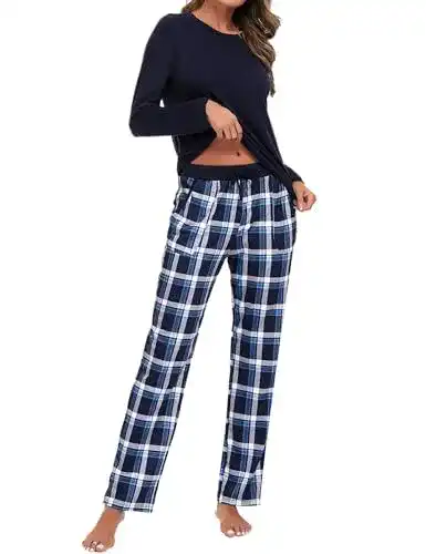 Pyjama Damen Uniexcosm Schlafanzug aus Baumwolle im Set