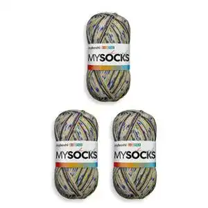 Sockenwolle Myboshi Mysocks, 4-fädig, strapazierfähiges Garn für Socken