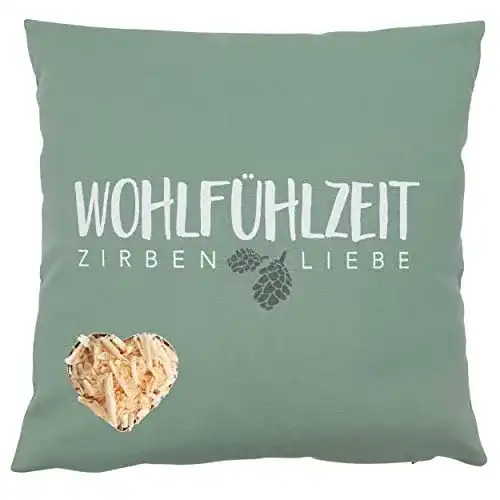 Zirbenkissen Herbalind Wohlfühlzeit Lindgrün 25x25cm