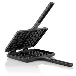 Gusseisen Waffeleisen von BBQ-Toro Sandwicheisen mit zwei Stielen
