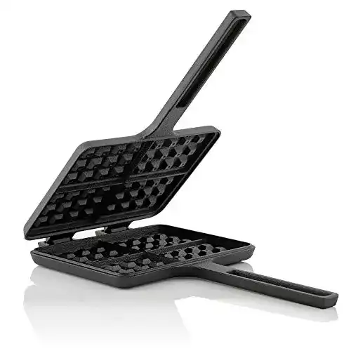 Gusseisen Waffeleisen von BBQ-Toro Sandwicheisen mit zwei Stielen