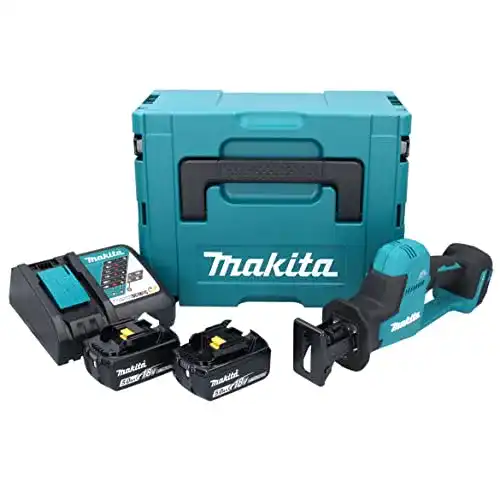 Makita Akku-Säbelsäge DJR 189 RTJ mit 5,0 Ah Akkus und Ladegerät