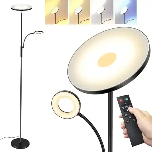 Deckenfluter LED Stehlampe mukuxin 3600LM 42W dimmbar mit Fernbedienung