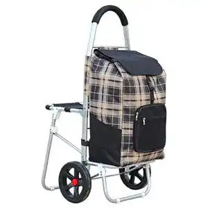 Einkaufstrolley mit Sitz und 2 Rädern für Alltag und Reisen