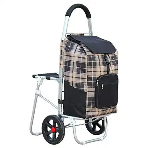 Einkaufstrolley mit Sitz und 2 Rädern für Alltag und Reisen