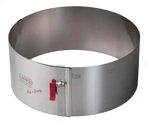 Tortenring Lares Kuchenring mit Klemmhebel, 18-30 cm Durchmesser