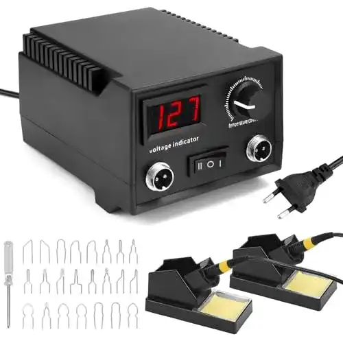 QWORK Pyrographie Maschine mit Digitalanzeige und 60W Leistung