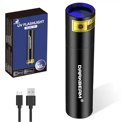 UV-Taschenlampe DARKBEAM 365nm Schwarzlicht mit USB-Akku