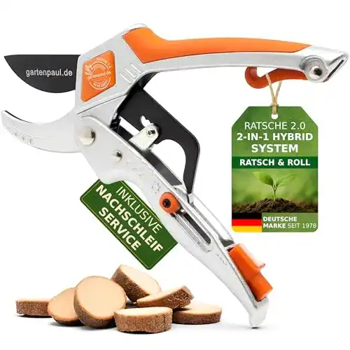 Ratschenschere Gartenpaul Ratsche 2.0 Hybrid Gartenschneider mit 2 Antrieben