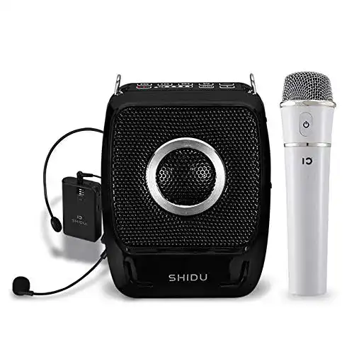 Tragbarer Sprachverstärker Shidu mit Handheld- und Headset-Mikrofon