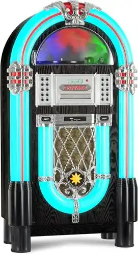 Beatfoxx GoldenAge XXL-Jukebox mit Plattenspieler und Bluetooth