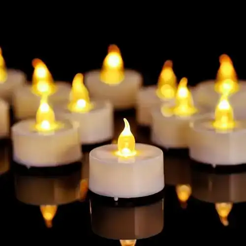 LED Teelichter Set mit 12 flammenlosen Teelichtern