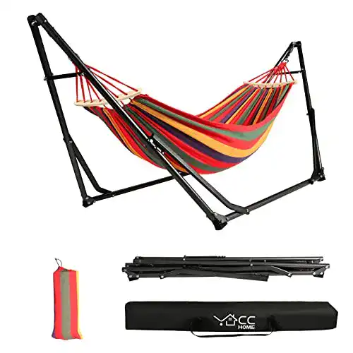 Hängematte mit Gestell CCLIFE klappbar für Outdoor mit Tragetasche