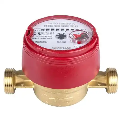 Wasserzähler SPEWA Q = 2,5 Warmwasser 3/4 Zoll mit 110 mm Baulänge