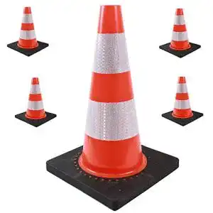 Verkehrsleitkegel TRUTZHOLM 5er Set mit schwerem Fuß aus PVC