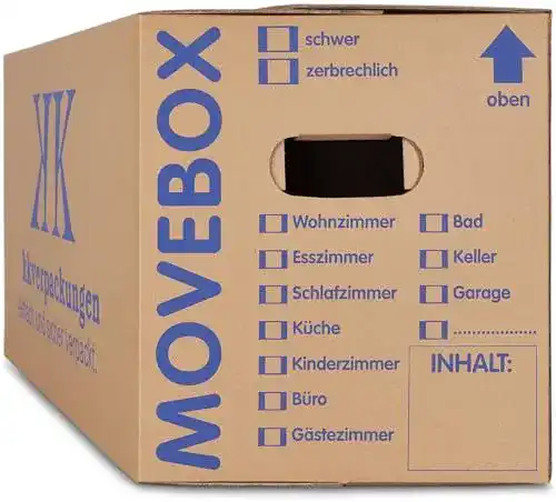 Umzugskartons KK Verpackungen 30 Stück Zweiwellig 634 x 290 x 326 mm