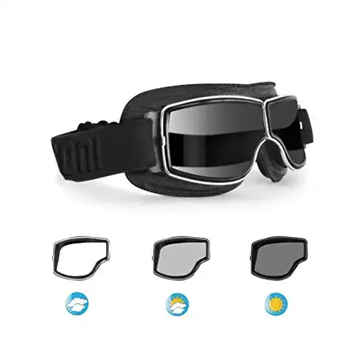 Bertoni Motorradbrille für Harley – Schutzbrille für Motorradfahrer