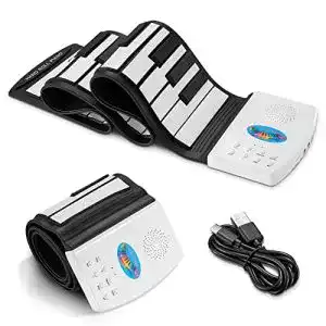 Rollpiano Pogolab 49 Tasten Digitales Keyboard mit Mikrofon- und Kopfhöreranschluss