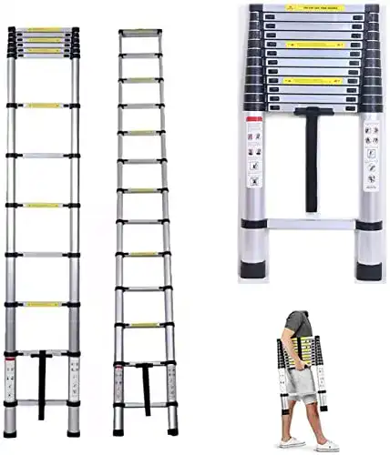 Teleskopleiter 5m von Huini Ausziehbare Mehrzweckleiter aus Aluminium