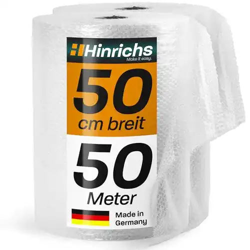 Luftpolsterfolie Hinrichs Rolle 2x 50m x 50 cm für Versand und Verpackung