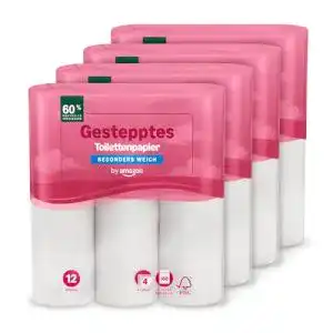 Toilettenpapier 4-lagig von Amazon, 48 Rollen, FSC-zertifiziert