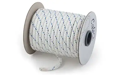 Festmacherleine Ø12 mm, 40 m, Polyester, weiß, für Boote