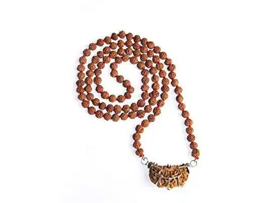 Rudraksha Wonder Care Rudraksh Mala mit Mukhi-Perle – Echte Himalaya-Samen