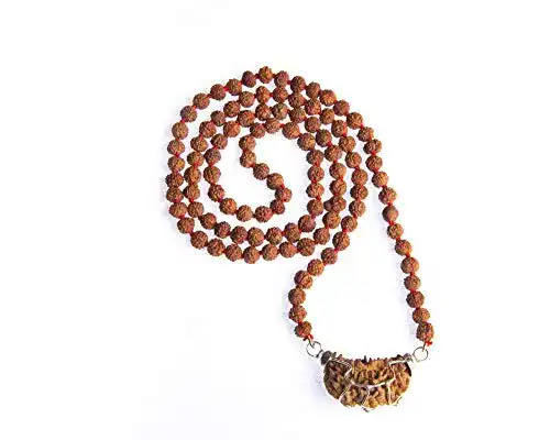 Rudraksha Wonder Care Rudraksh Mala mit Mukhi-Perle – Echte Himalaya-Samen