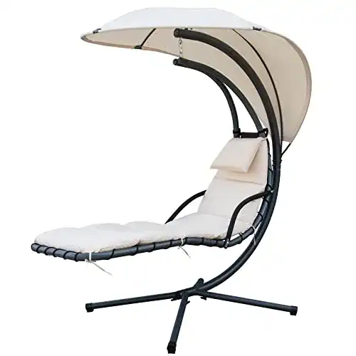 Schwebeliege Gardenia Hängesessel mit Sonnendach Kelly beige