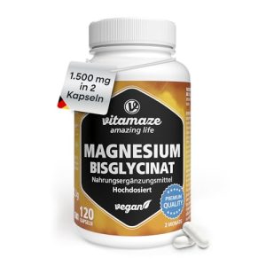 Magnesiumglycinat Vitamaze – Hochdosierte Magnesium Bisglycinat Kapseln