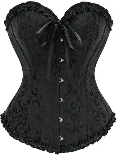 Korsett Vrapo Damen Bustier Corset Top für Frauen in Schwarz – Größe XL