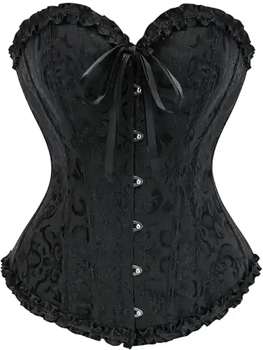Korsett Vrapo Damen Bustier Corset Top für Frauen in Schwarz – Größe XL