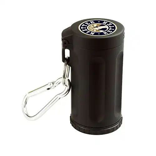 Verschließbarer Taschenaschenbecher mit Karabinerhaken