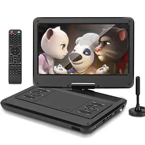 Tragbarer Fernseher KCR 14 Zoll mit DVD-Player und DVB-T2 Tuner