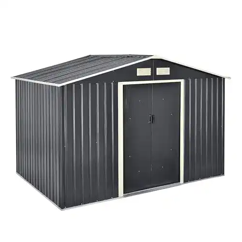 Gartenhaus aus Metall mit Schiebetüren und 9 m³ Stauraum