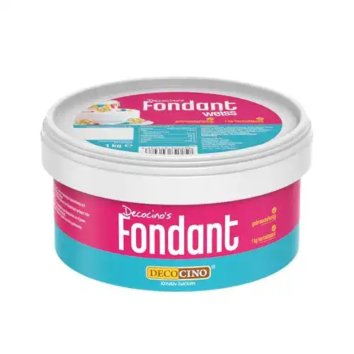 Fondant Dekoback Decocino Weiß 1 Kilogramm Packung für Backprojekte